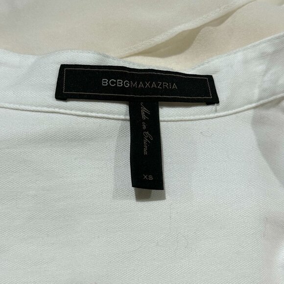 BCBGMAXAZRIA Asymmetrical Shirt with Mandarin Collar - Picture 4 of 4